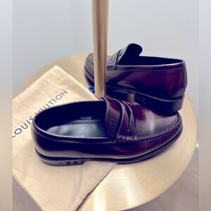 Louis Vuitton Louis loafers size 7 like new condition Red Wine Color